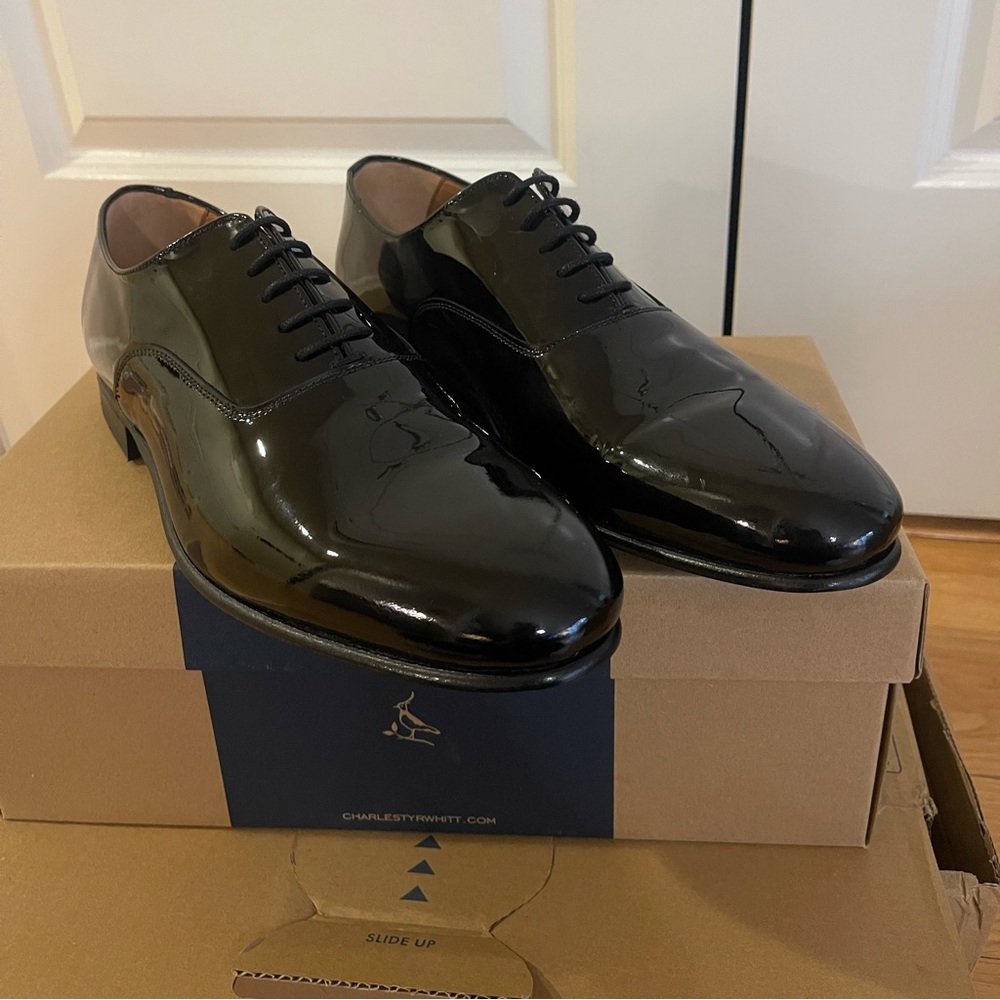 NEW! CHARLES TYRWHITT Black Patent Oxford Shoes